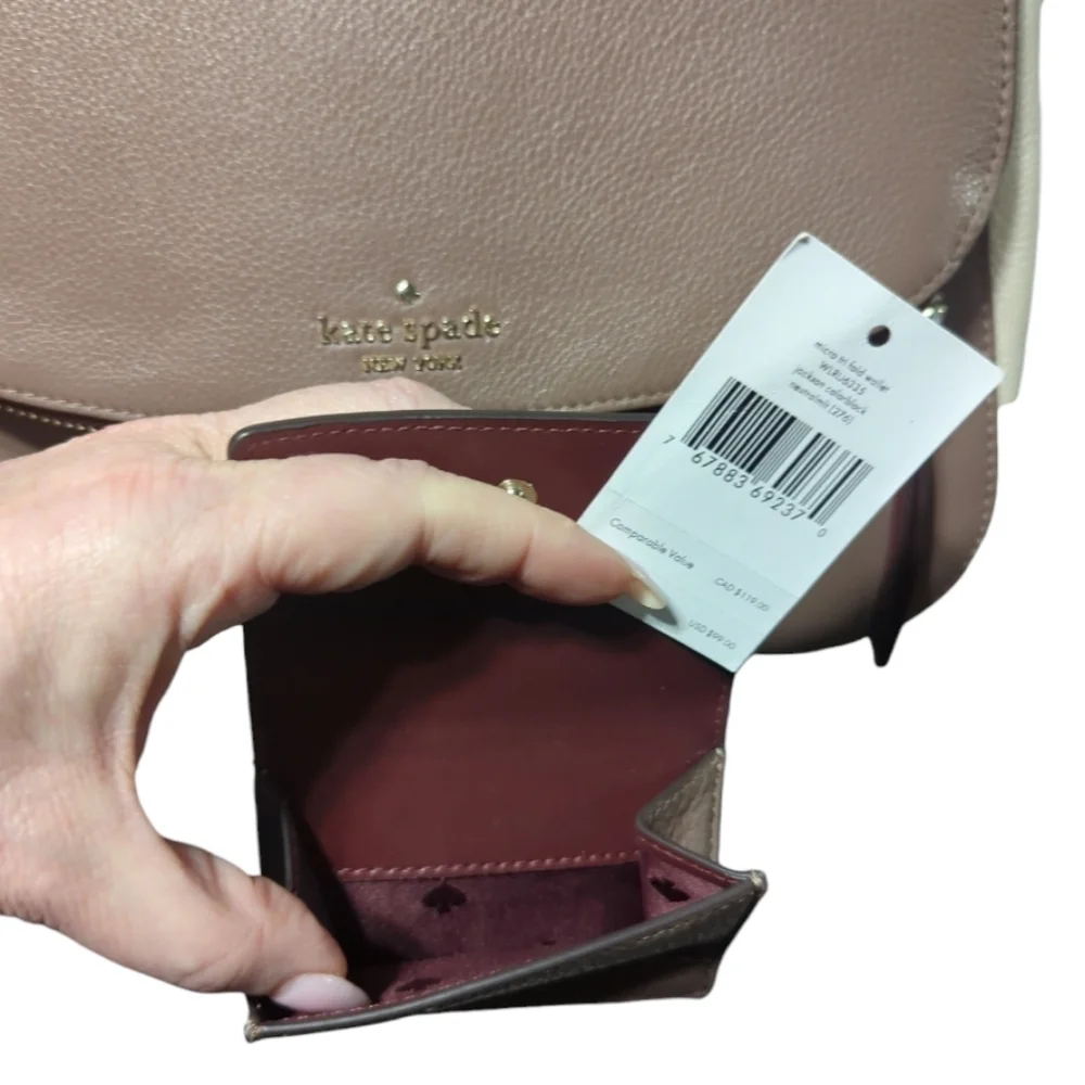 Kate Spade New York Jackson Colorblock Flap Shoulder Bag W/ Matching Mini Wallet